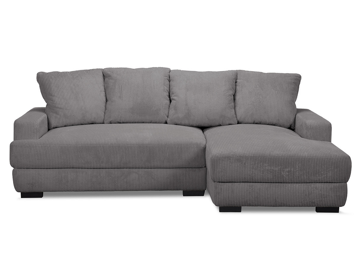 Canapé d'angle convertible coffre CAMPI tissu velours côtelé