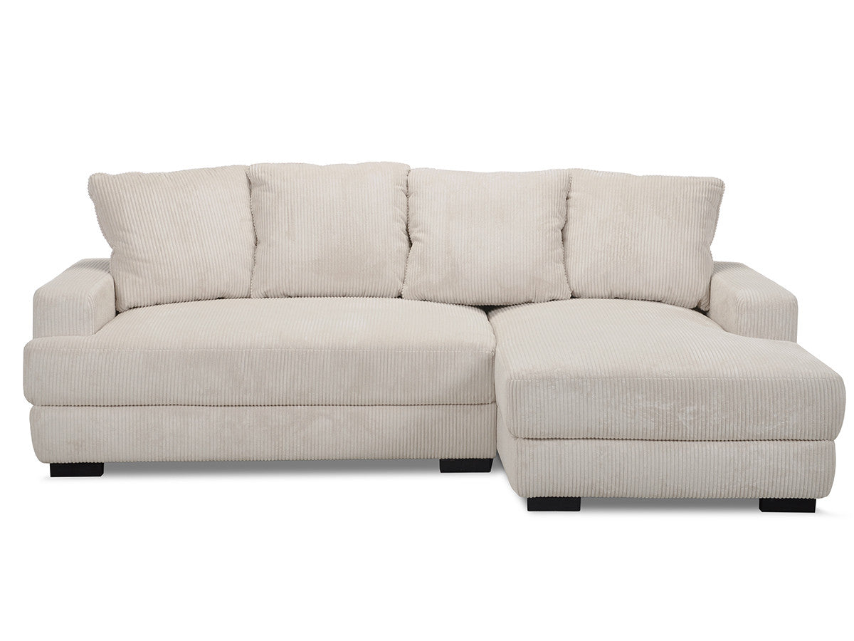 Canapé d'angle convertible coffre CAMPI tissu velours côtelé