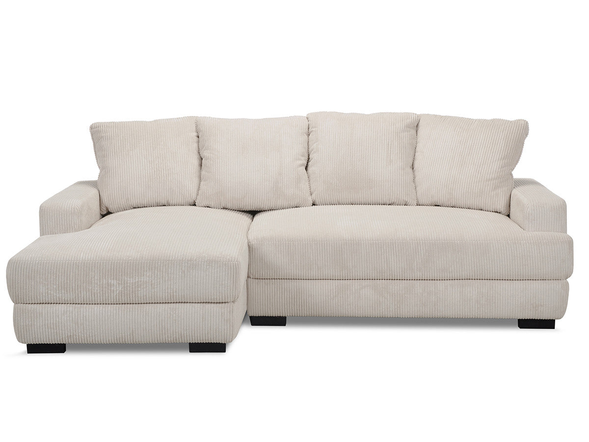 Canapé d'angle convertible coffre CAMPI tissu velours côtelé