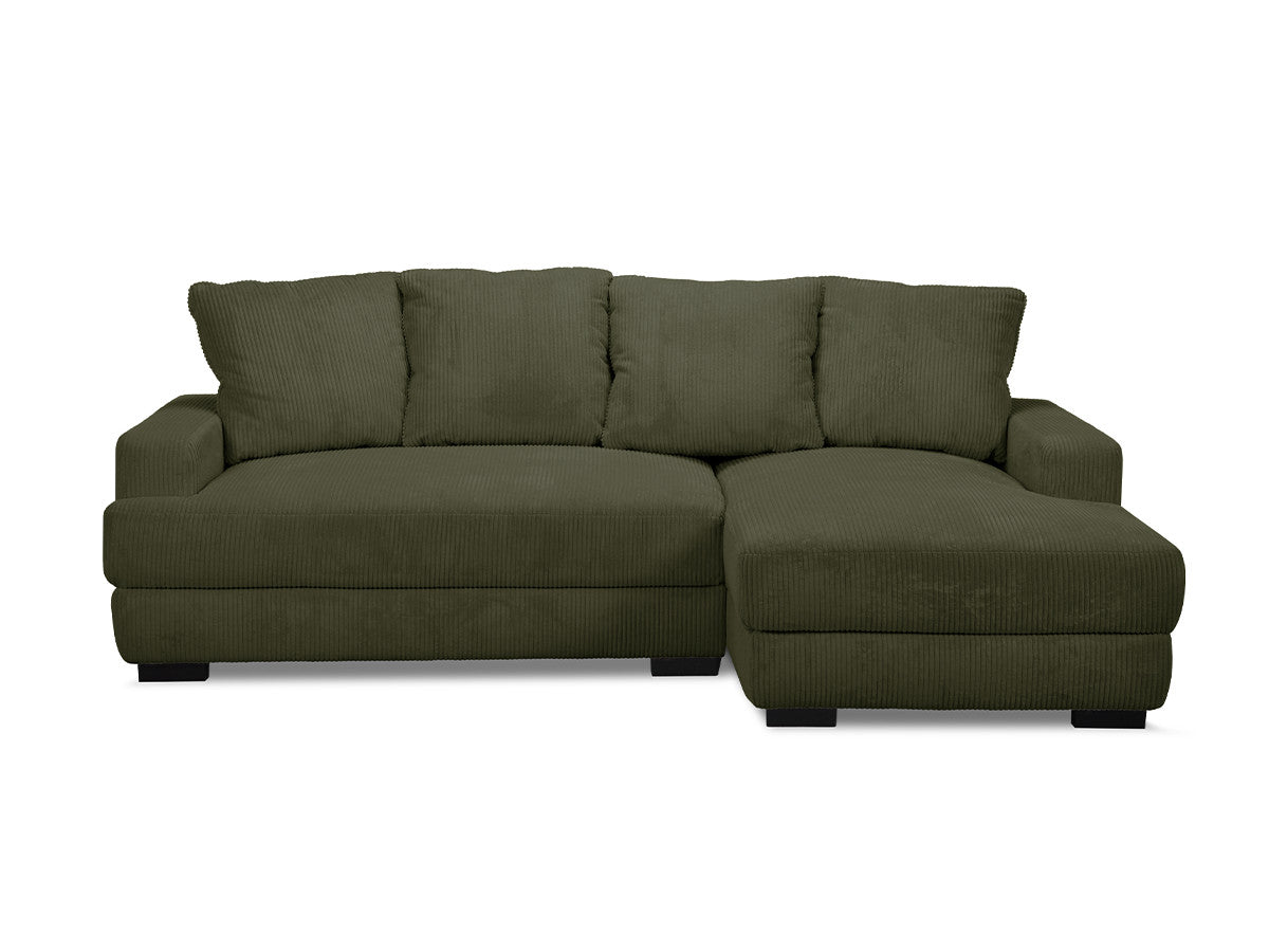 Canapé d'angle convertible coffre CAMPI tissu velours côtelé