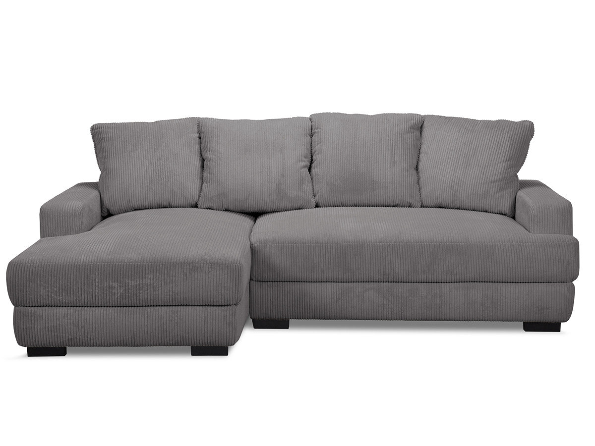Canapé d'angle convertible coffre CAMPI tissu velours côtelé