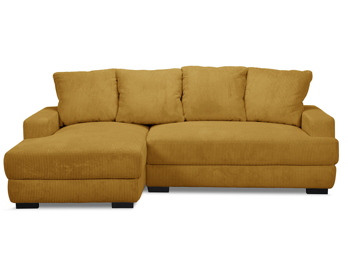 Canapé d'angle convertible coffre CAMPI tissu velours côtelé