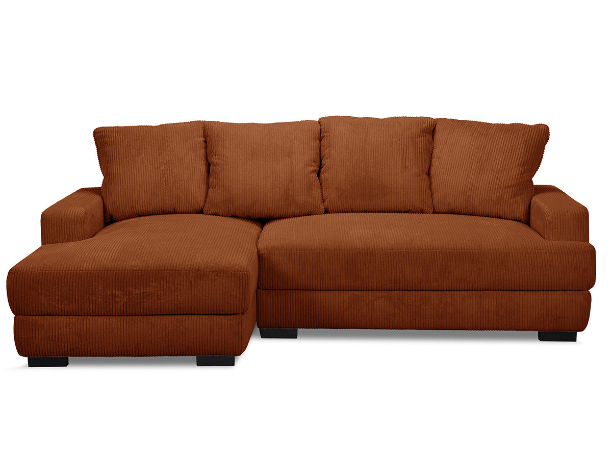Canapé d'angle convertible coffre CAMPI tissu velours côtelé
