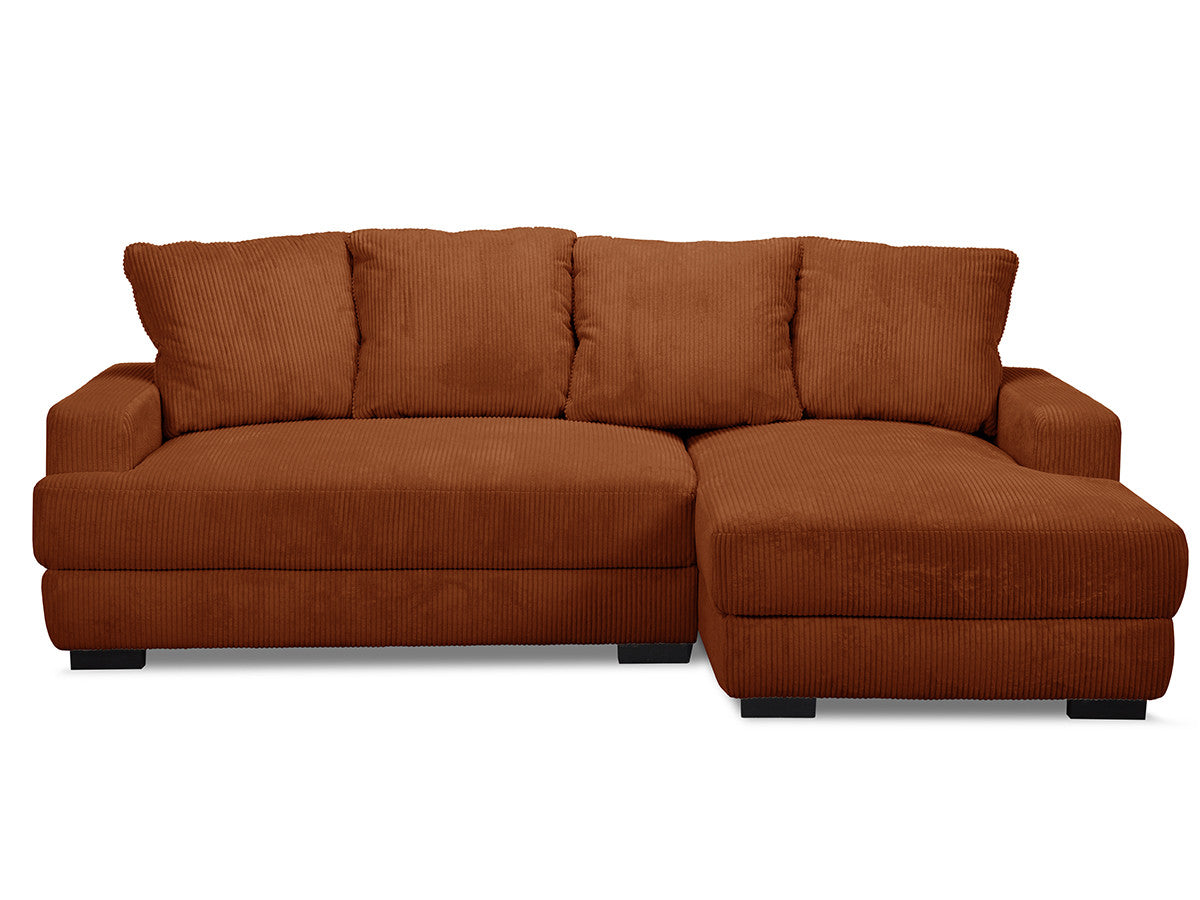 Canapé d'angle convertible coffre CAMPI tissu velours côtelé