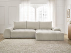 Canapé d'angle convertible coffre EVEREST tissu texturé