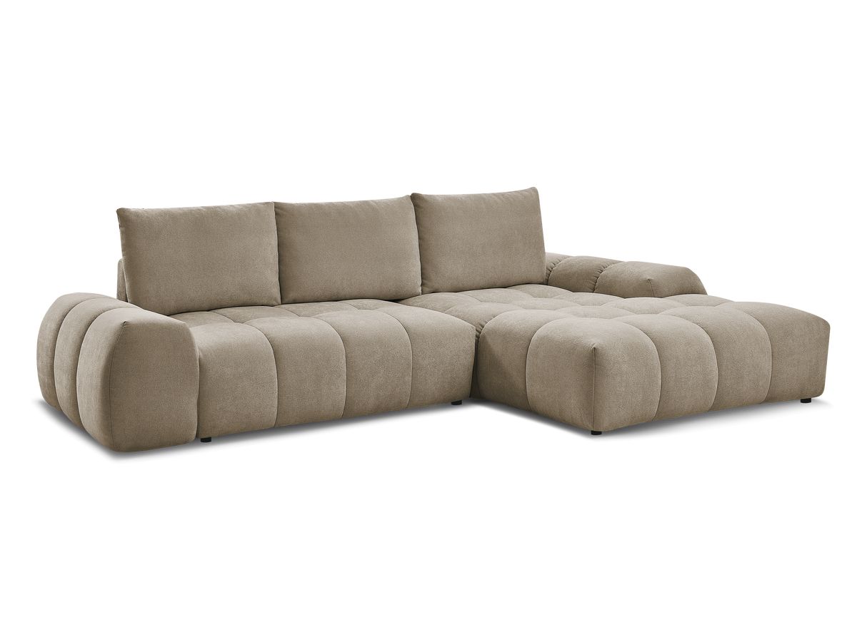 Canapé d'angle convertible coffre EVEREST tissu texturé