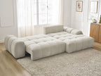 Canapé d'angle convertible coffre EVEREST tissu texturé