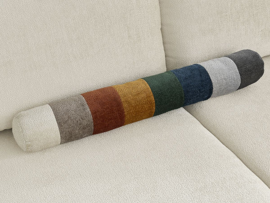 Canapé d'angle convertible coffre LUCIEN tissu lisse avec pouf