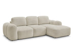 Canapé d'angle convertible coffre MONTAIGNE tissu bouclette
