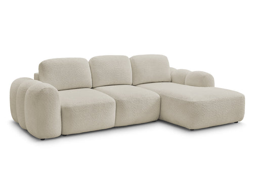 Canapé d'angle convertible coffre MONTAIGNE tissu bouclette
