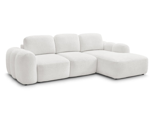 Canapé d'angle convertible coffre MONTAIGNE tissu bouclette