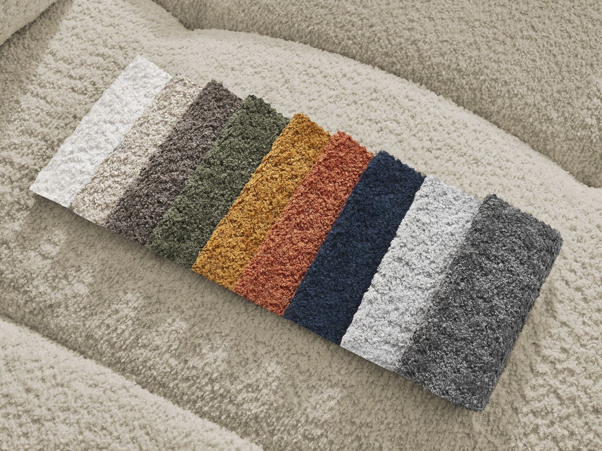 Canapé d'angle convertible coffre ROXELANE tissu bouclette
