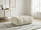 Canapé d'angle convertible FUJI tissu lisse avec pouf