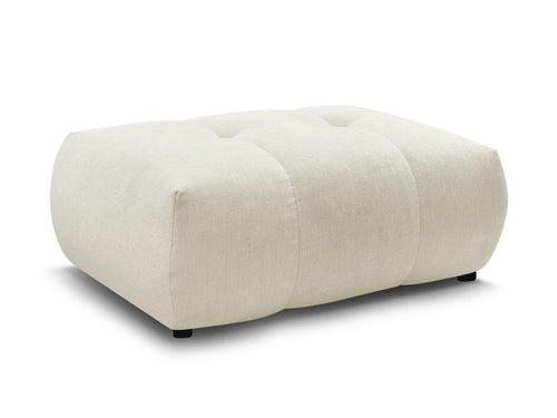 Canapé d'angle convertible FUJI tissu lisse avec pouf