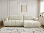 Canapé d'angle convertible FUJI tissu lisse