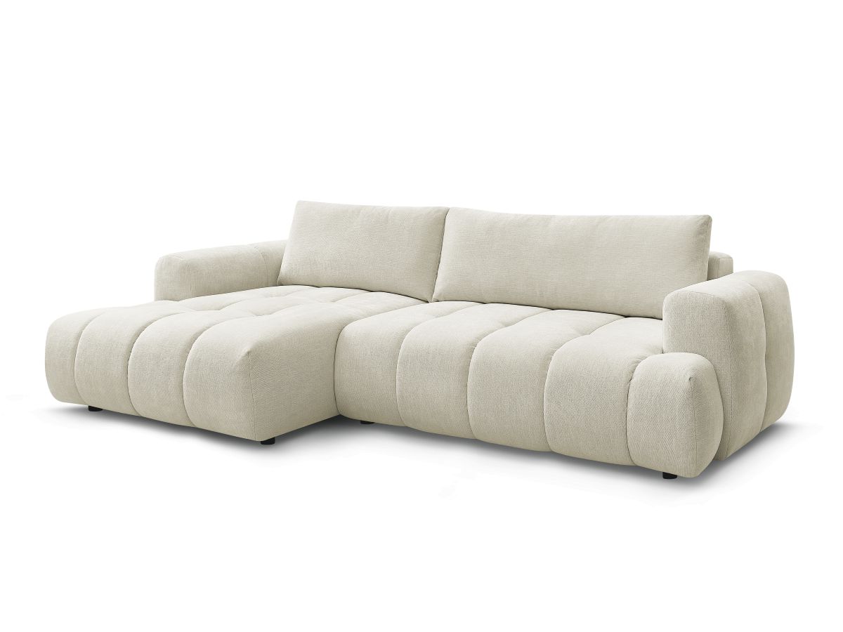 Canapé d'angle convertible FUJI tissu lisse