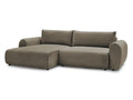 Canapé d'angle convertible coffre LUCIEN tissu lisse