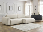 Canapé d'angle convertible coffre LUCIEN tissu lisse