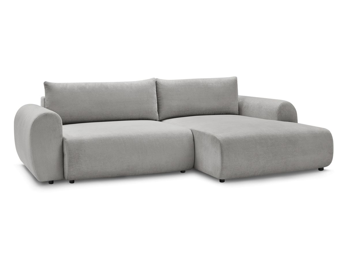 Canapé d'angle convertible coffre LUCIEN tissu lisse