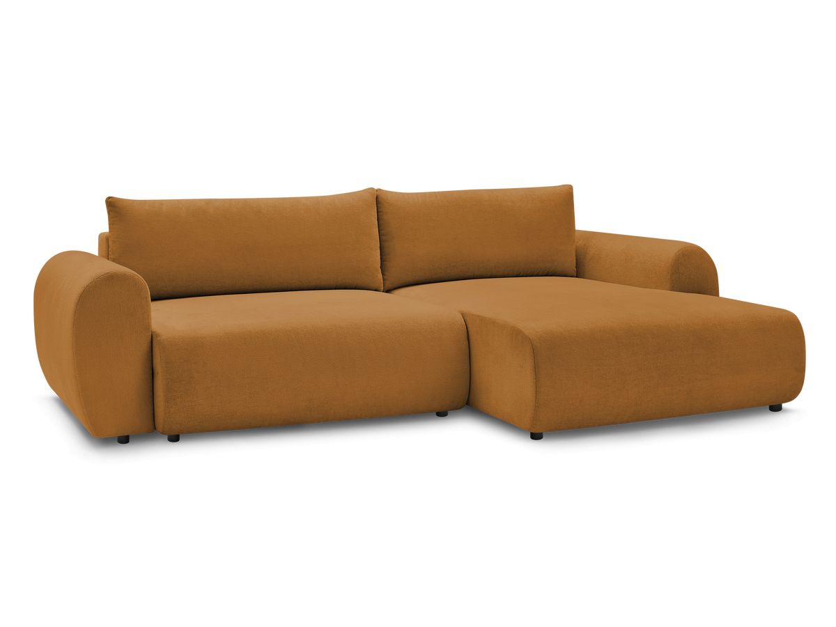 Canapé d'angle convertible coffre LUCIEN tissu lisse