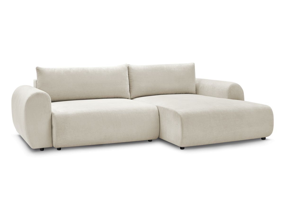 Canapé d'angle convertible coffre LUCIEN tissu lisse