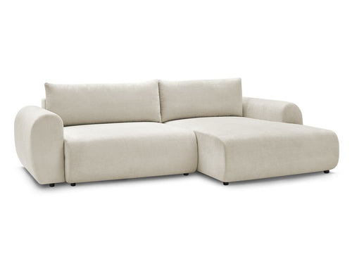 Canapé d'angle convertible coffre LUCIEN tissu lisse