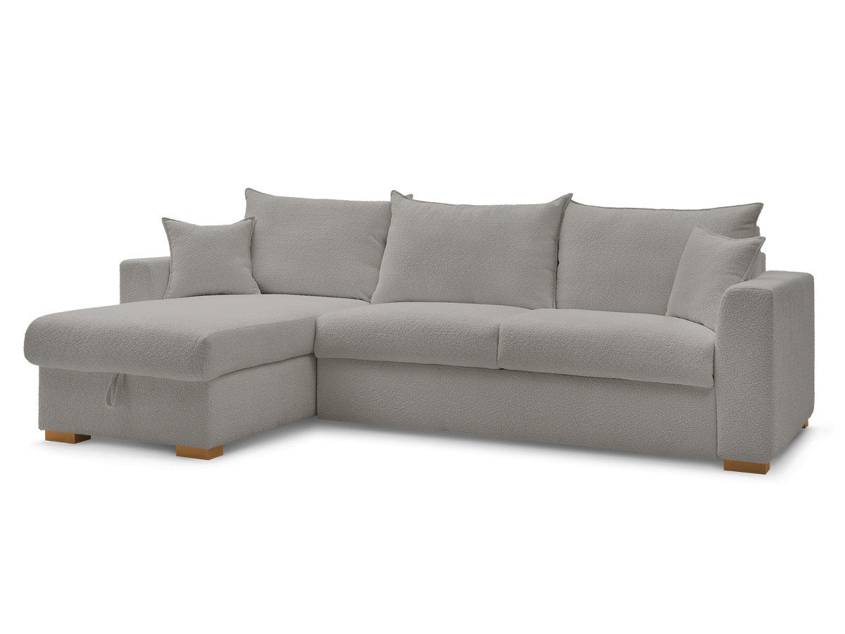 Canapé d'angle réversible convertible ouverture express AUGUSTIN tissu bouclette