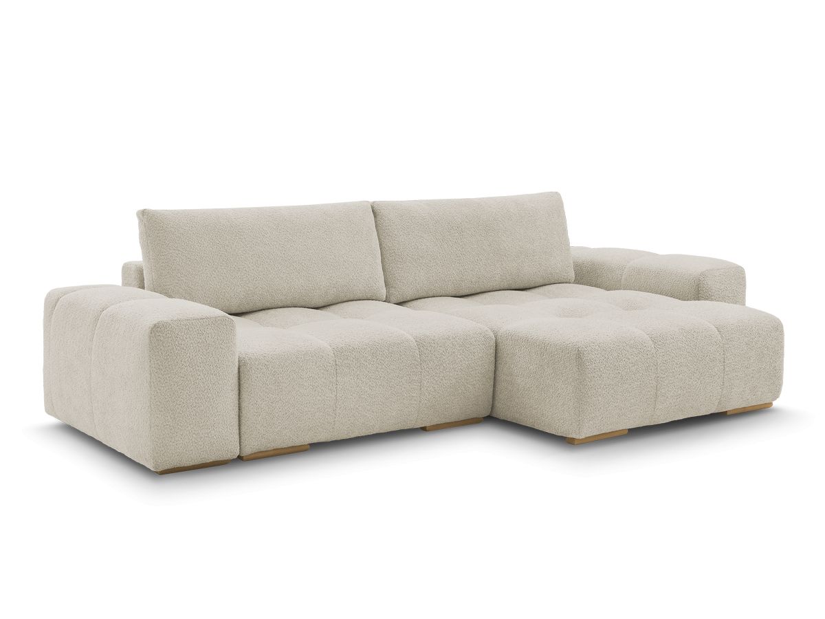 Canapé d'angle convertible réversible coffre ANAKIN tissu bouclette