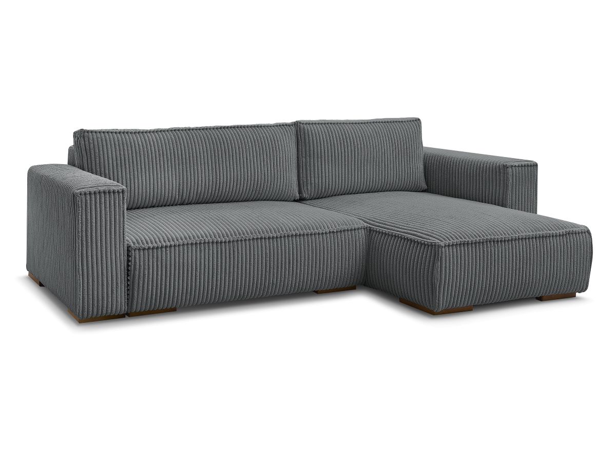 Canapé d'angle réversible convertible coffre CHELSEA gros côtelé doux
