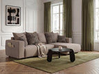 Canapé d'angle convertible réversible coffre SIDONIE avec coussins à motif léopard
