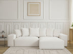 Canapé d'angle convertible réversible coffre VOLTAIRE tissu lisse