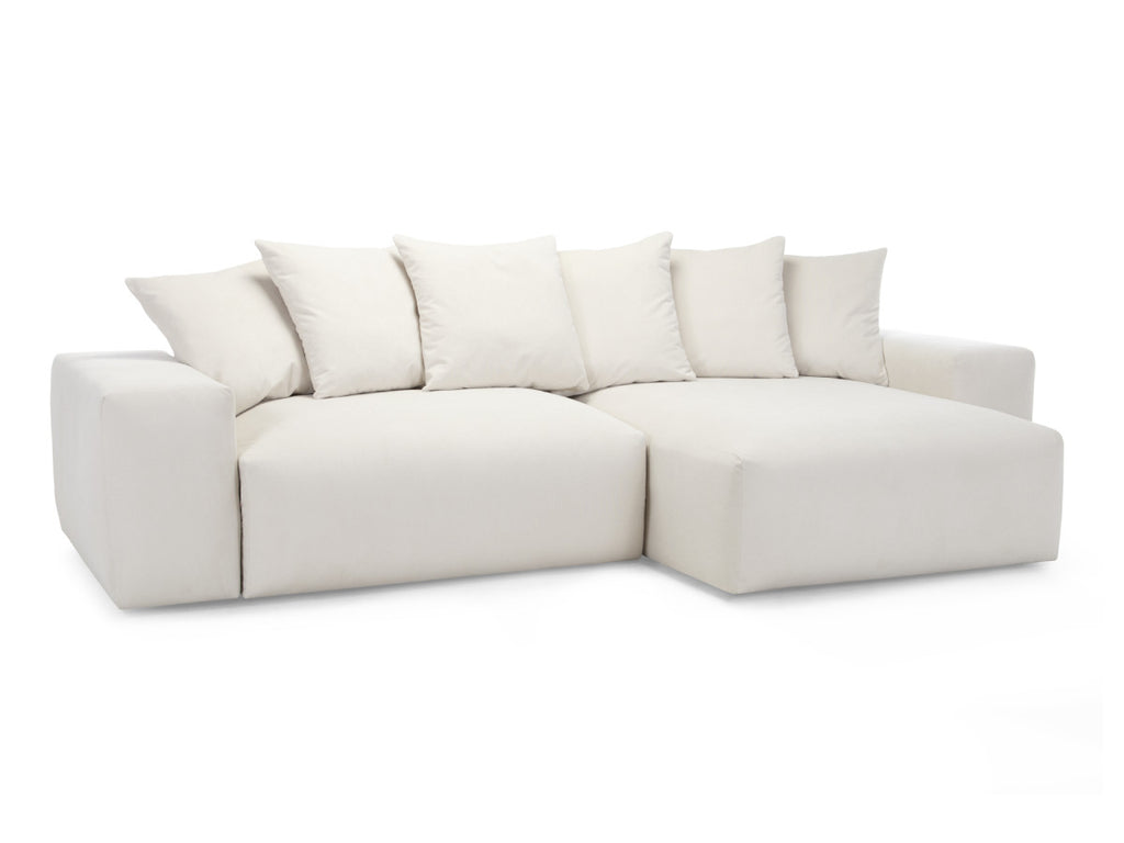 Canapé d'angle convertible réversible coffre VOLTAIRE tissu lisse
