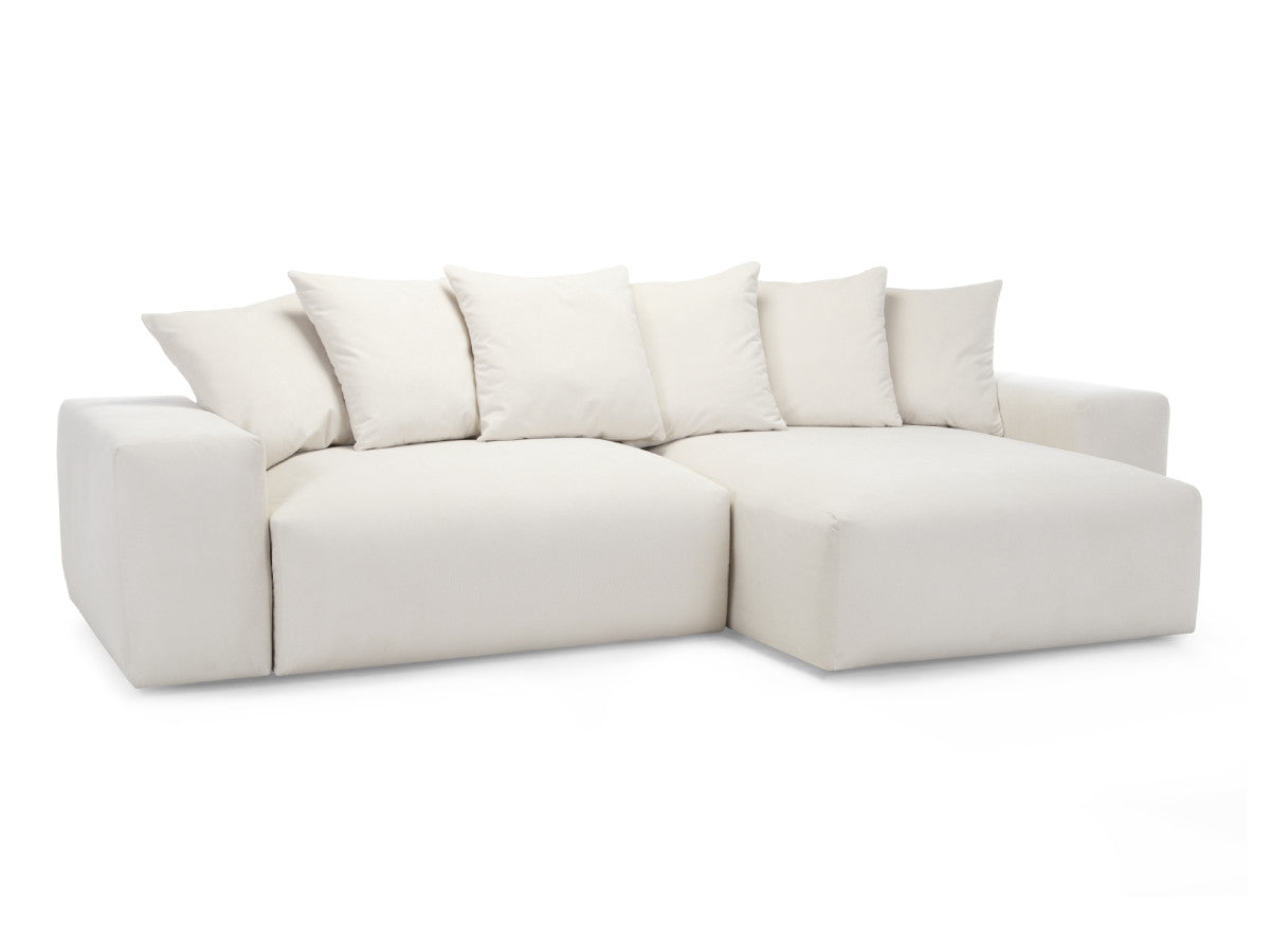 Canapé d'angle convertible réversible coffre VOLTAIRE tissu lisse
