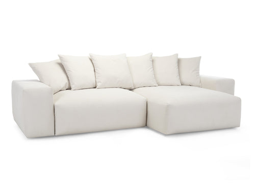 Canapé d'angle convertible réversible coffre VOLTAIRE tissu lisse
