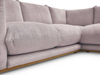 Canapé d'angle fixe ERNEST tissu velours côtelé avec pouf