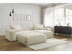 Canapé d'angle réversible ultra moelleux BOHEME velours côtelé avec pouf