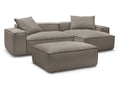 Canapé d'angle réversible ultra moelleux BOHEME velours côtelé avec pouf
