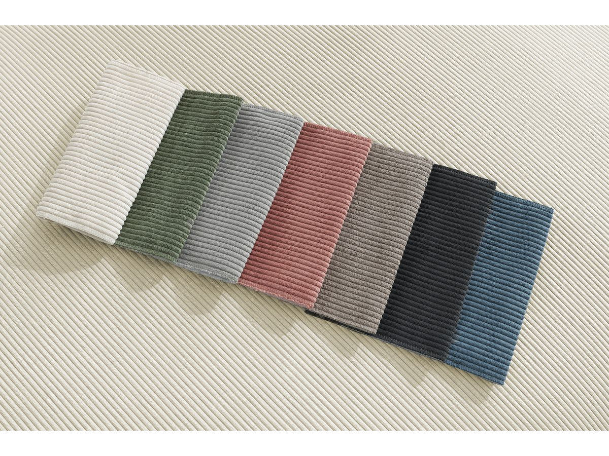 Canapé d'angle réversible ultra moelleux BOHEME velours côtelé avec pouf