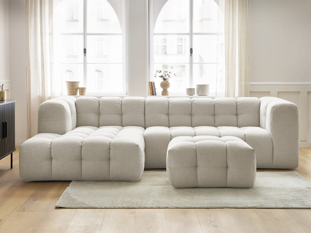 Canapé d'angle fixe CLOUD avec pouf