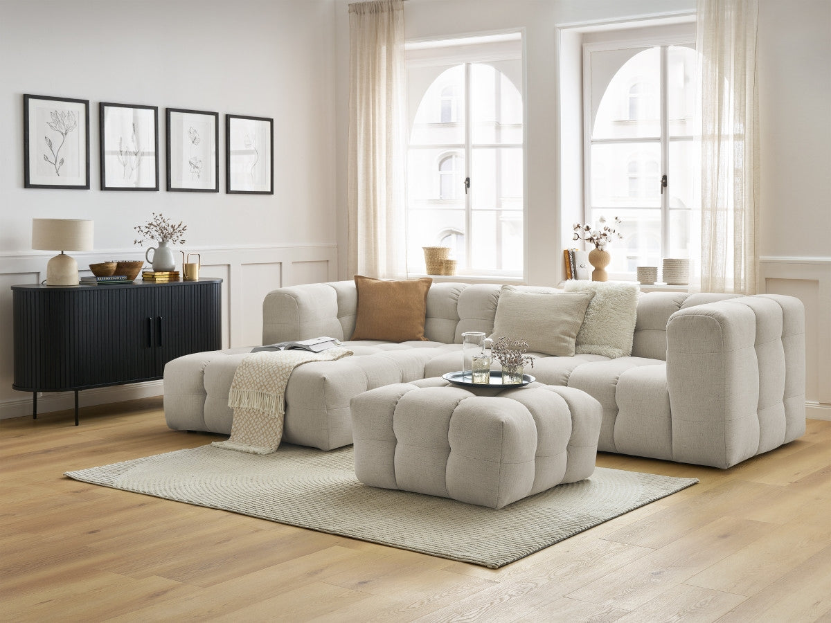 Canapé d'angle fixe CLOUD avec pouf