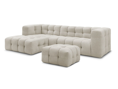 Canapé d'angle fixe CLOUD avec pouf