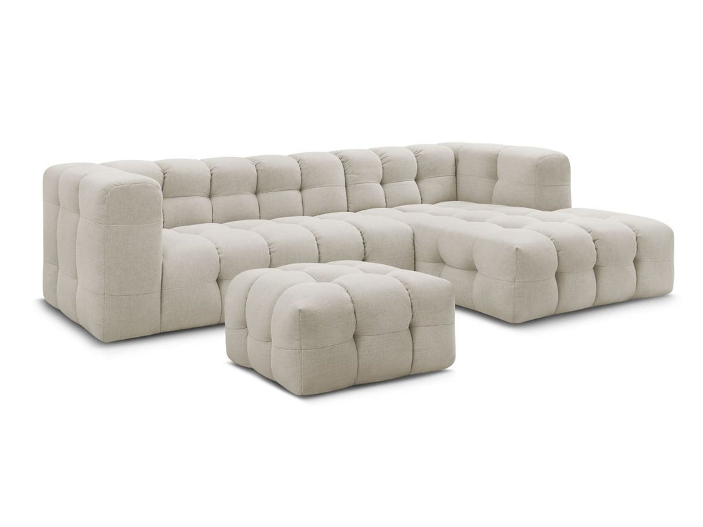 Canapé d'angle fixe CLOUD avec pouf