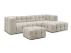 Canapé d'angle fixe CLOUD avec pouf