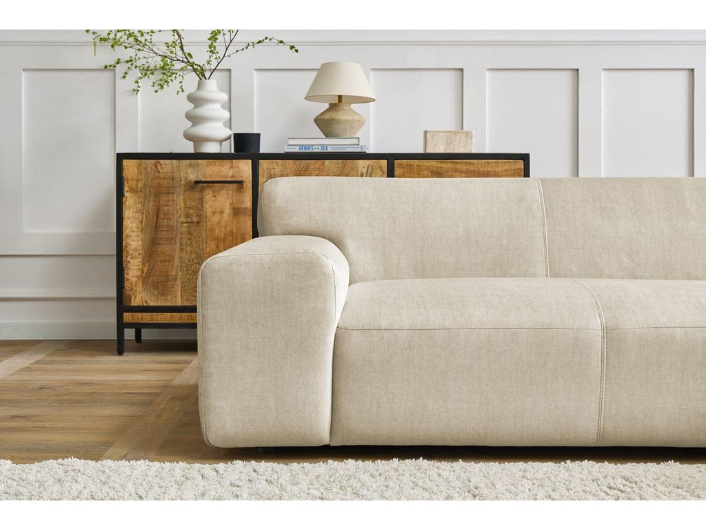 Canapé d'angle fixe compact LAVENA tissu velours