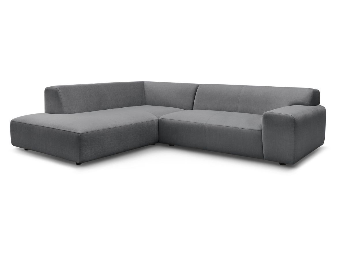 Canapé d'angle fixe compact LAVENA tissu velours