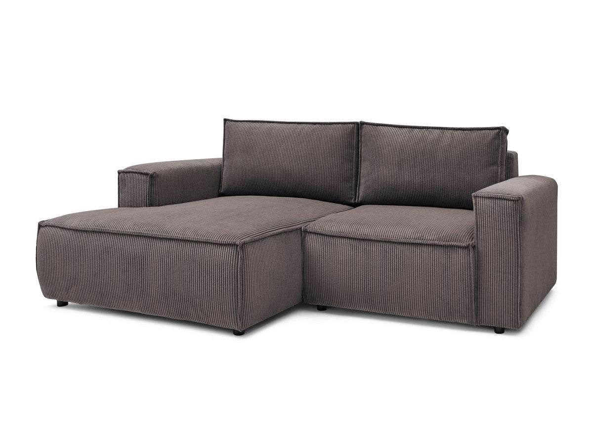 Canapé d'angle fixe compact NIHAD velours côtelé