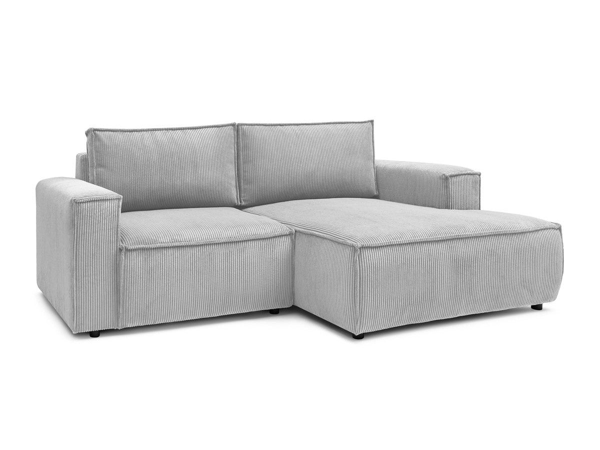 Canapé d'angle fixe compact NIHAD velours côtelé