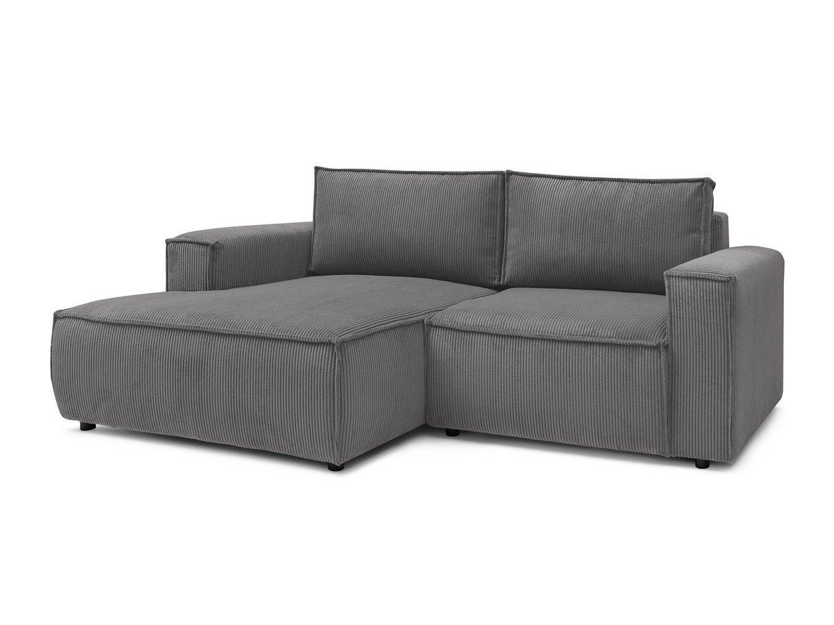 Canapé d'angle fixe compact NIHAD velours côtelé