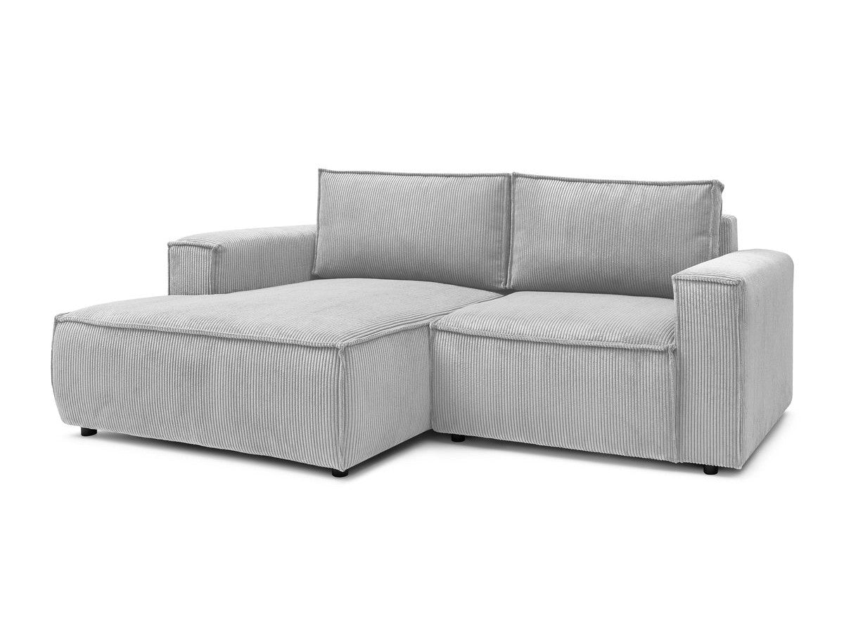 Canapé d'angle fixe compact NIHAD velours côtelé