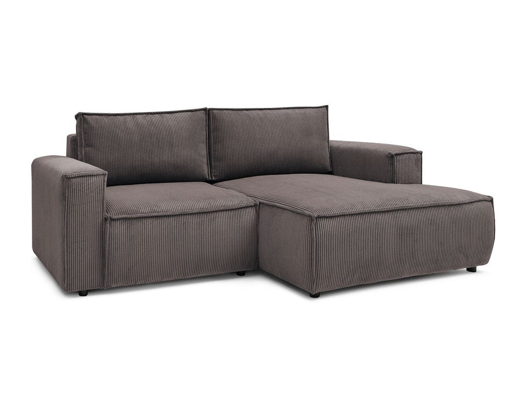 Canapé d'angle fixe compact NIHAD velours côtelé